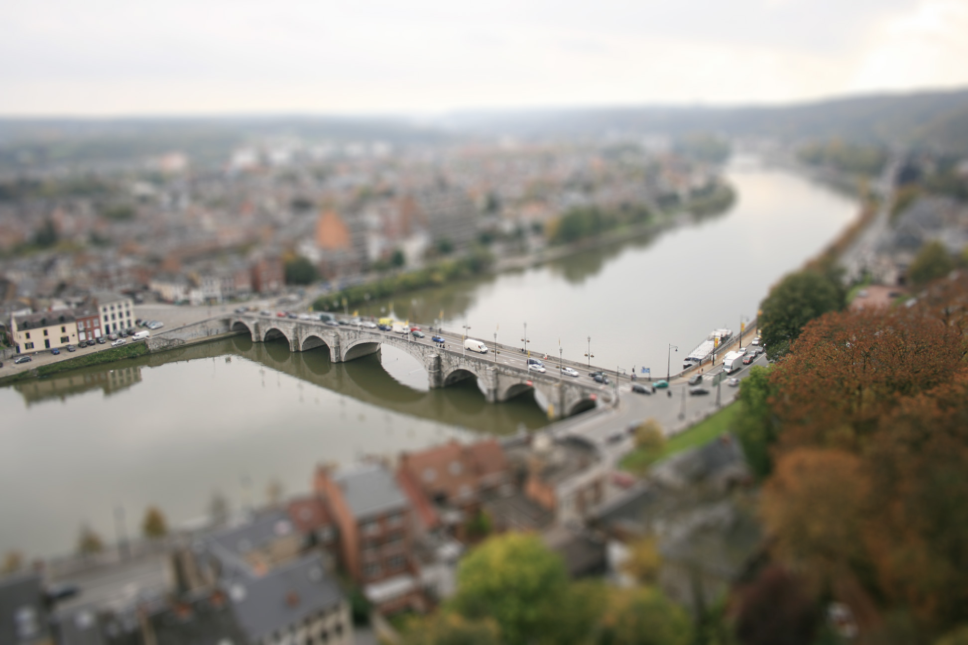 pont namur tilt shift by Arnaud Charlier